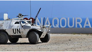 دورية تابعة لقوة حفظ السلام التابعة للأمم المتحدة في لبنان (اليونيفيل) في بلدة الناقورة الحدودية جنوب لبنان