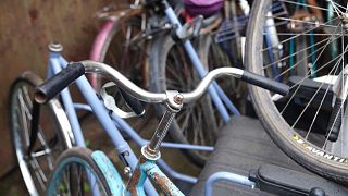 Az egyik zelenodolszki bicikli kormánya