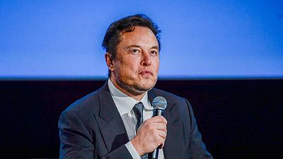 Tesla founder Elon Musk speaks at the ONS (Offshore Northern Seas) fair on sustainable energy in Stavanger, Norway, Monday, Aug. 29, 2022. 