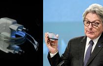 Archives : le Commissaire européen au marché intérieur, Thierry Breton, le 23 septembre 2021 lors d'une conférence de presse à Bruxelles