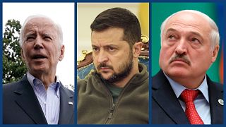 Joe Biden, Volodomir Zelenszkij és Aljakszandr Lukasenka
