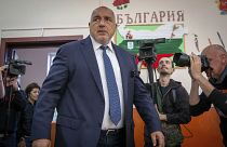 Former Bulgarian Prime Minister Boyko Borisov enters polling station