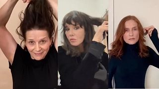 Juliette Binoche, Isabelle Adjani et Isabelle Huppert se coupant les cheveux en soutien aux femmes iraniennes