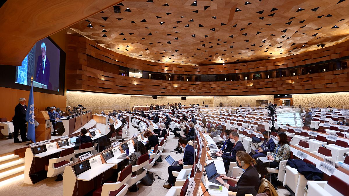 مجلس حقوق الإنسان في الأمم المتحدة في جنيف، سويسرا. 2 مارس 2022.