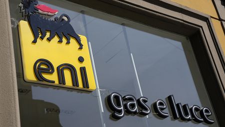 An external view of Eni Energy store, in Milan, Italy, Friday, April 7, 2022.