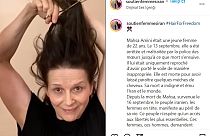 Fransız aktris Juliette Binoche İran'da öldürülen Mahsa Amini için saçlarını keserken