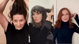 Juliette Binoche, Isabelle Adjani et Isabelle Huppert se coupant les cheveux en soutient aux femmes iraniennes