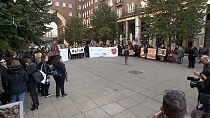 Protesta insegnanti a Budapest