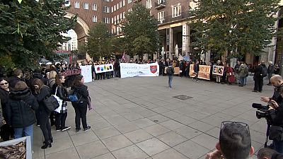 Des enseignants hongrois en grève dans le centre de Budapest