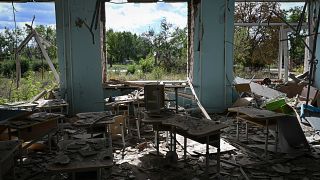 Une école détruite à Mykolaïv