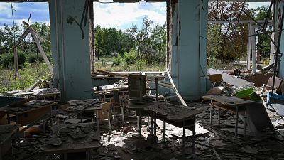 Une école détruite à Mykolaïv