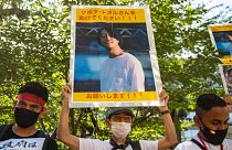 Archives : Manifestation de soutien à Toru Kubota, organisée à Tokyo devant le ministère japonais des Affaires étrangères, le 31 juillet 2022