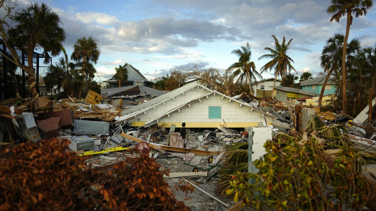 منزل مدمر بسبب الإعصار إيان، في فلوريدا، الولايات المتحدة، الأربعاء 5 أكتوبر 2022 