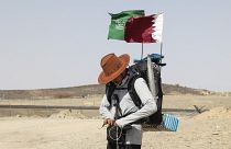 المسافر السعودي عبد الله السلمي بالقرب من منطقة الخصرة، على بعد 350 كم غرب الرياض 27/09/2022