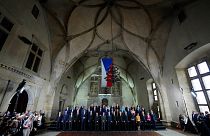 Οι ηγέτες που συμμετείχαν στην πρώτη συνάντηση της Ευρωπαϊκής Πολιτικής Κοινότητας που διοργανώθηκε στην Πράγα.