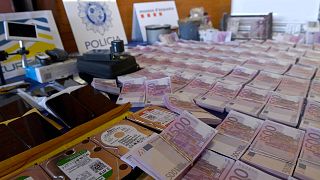 Fausses coupures de 500€ saisies par la police espagnole à Madrid, le 6 octobre 2022