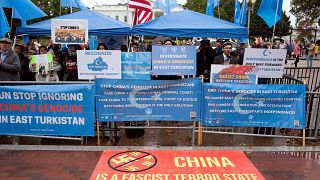 Çin, Doğu Türkistan Uyanış Hareketi üyelerince Beyaz Saray önünde düzenelenen gösteride protesto edildi