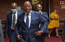 ARQUIVO - Jacob Zuma, numa sessão do Supremo Tribunal de Pietermaritzburg, em Janeiro de 2022