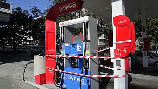 A closed pump is seen at a petrol station, in Lille, northern France, Friday, Oct. 7, 2022.