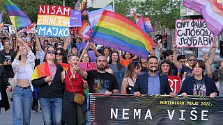 Marche des fiertés à Podgorica, Monténégro, le 8 octobre 2022
