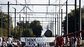 Blockade von TotalEnergies in Belgien - in Feluy unweit von Brüssel