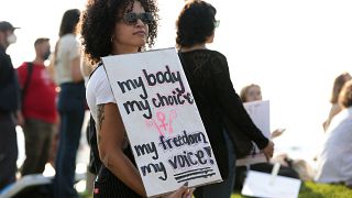 Une manifestante lors de la marche "Seattle défend le droit à l'avortement", le 8 octobre 2022.