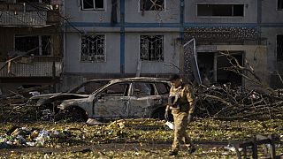 Après les bombardements à Zaporijjia, Ukraine, le 9 octobre 2022