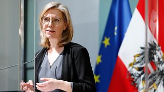 Austria's minister for climate protection, technology and innovation Leonore Gewessler n Vienna, Austria, April 20, 2021.