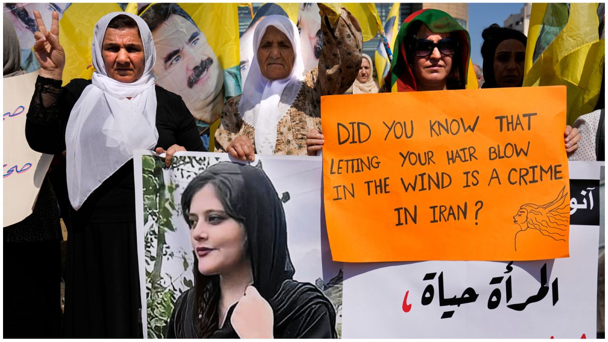 Protesters around the world show support for women in Iran