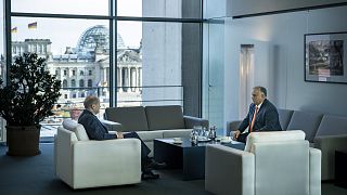 A magyar kormányfő és a német kancellár megbeszélése Berlinben