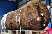 قنبلة من الحرب العالمية الثانية بوزن 1.8 طن في فرانكفورت بألمانيا.