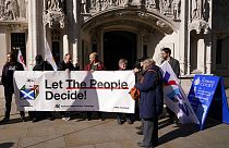 Partidarios del referendum independentista delante del Tribunal Supremo, Londres, Reino Unido 11/10/2022