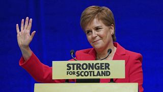 Schottlands Ministerpräsidentin Nicola Sturgeon auf einem Parteitag in Aberdeen
