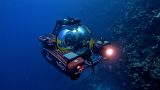 Scientists collecting data on the Nekton mission in an submersible vehicle
