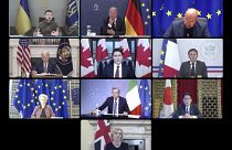 Лидеры стран G7 и Владимир Зеленский на виртуальном саммите