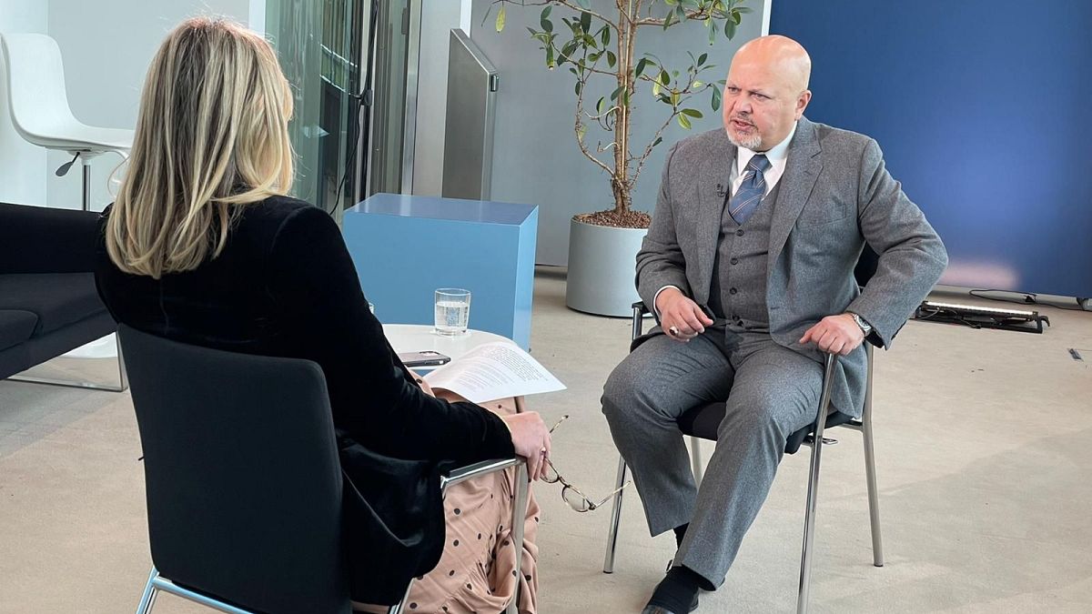 International Criminal Court's (ICC) chief prosecutor Karim A. A. Khan KC during an interview with Euronews on Wednesday 12th October 2022.