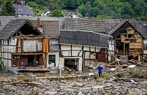 Zerstörung durch die Flutkatastrophe im Ahrtal in Rheinland-Pfalz am 15. Juli 2021