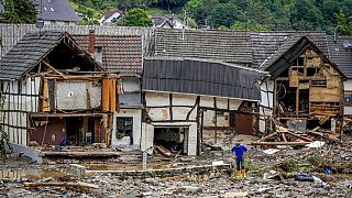 Zerstörung durch die Flutkatastrophe im Ahrtal in Rheinland-Pfalz am 15. Juli 2021