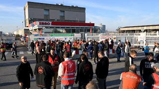 Fransa'da greve giden CGT işçileri