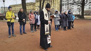 Russian Orthodox priest Father Grigory Mikhnov-Vaytenko in St Petersburg