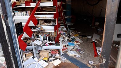 Damaged library of the French Institute in Ouagadougou on 12 October 2022