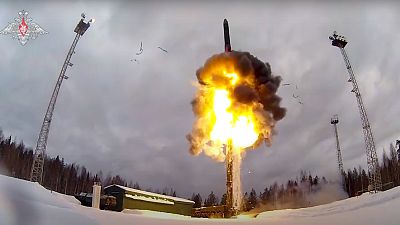 Запуск российской межконтинентальной ракеты, способной нести термоядерный заряд