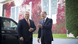  A magyar miniszterelnököt fogadja a német kancellár Berlinben