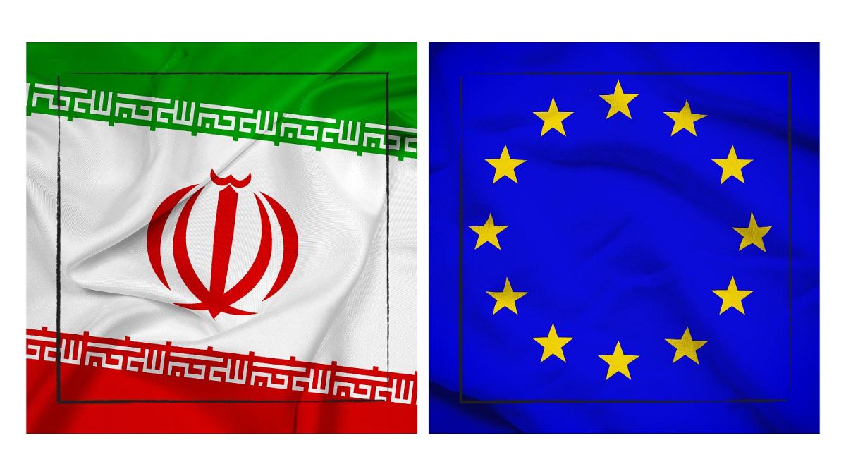 پرچم های ایران و اتحادیه اروپا