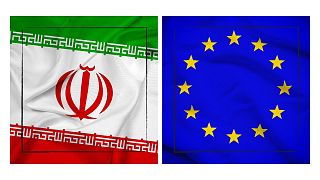 پرچم های ایران و اتحادیه اروپا