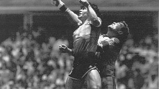 Die Szene, in der Maradona 1986 die "Hand Gottes" benutzte