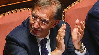 Iganozio la Russa von "Fratelli d'Italia" im Senat in Rom