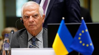 EU overseas   argumentation  main  Josep Borrell astatine  a signing ceremonial  connected  the sidelines of the EU-Ukraine Association Council astatine  the European Council, Brussels connected  Sept. 5, 2022.