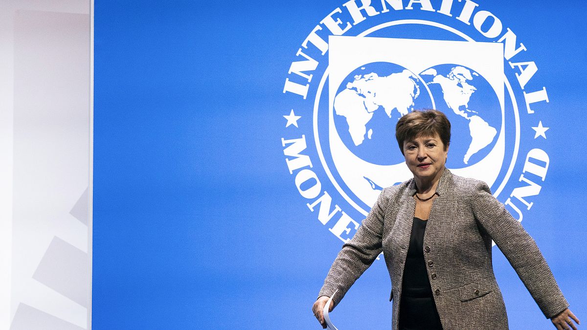 La directora gerente del Fondo Monetario Internacional, Kristalina Georgieva durante la reunión anual del Fondo Monetario Internacional, el 14 de octubre de 2022,en Washington