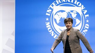 La directora gerente del Fondo Monetario Internacional, Kristalina Georgieva durante la reunión anual del Fondo Monetario Internacional, el 14 de octubre de 2022,en Washington